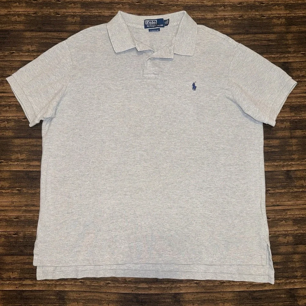 Vintage Polo Ralph Lauren Men's Grey Shirt Size XL Custom Fit
